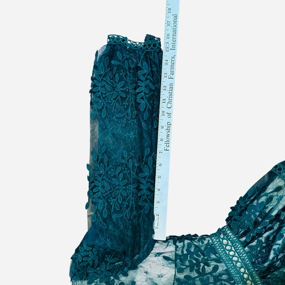 Hunter Green Lace Large Ivy City Co Sicily Lined Floral Midi Dress L Fall Fancy - Picture 9 of 13